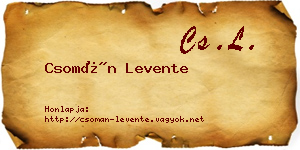 Csomán Levente névjegykártya
